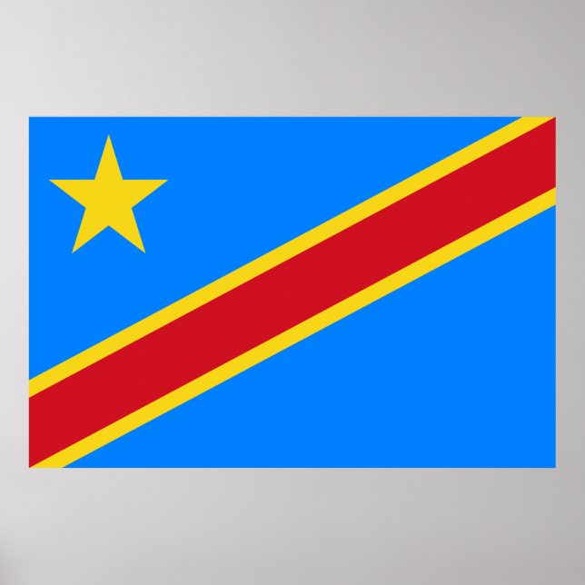 Poster Bandeira da RDC (República Democrática do Congo) (Frente)
