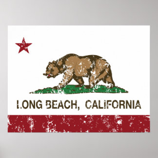 Póster Bandeira da República da Califórnia em Long Beach