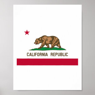 Poster Bandeira da República da Califórnia Patriótica Est