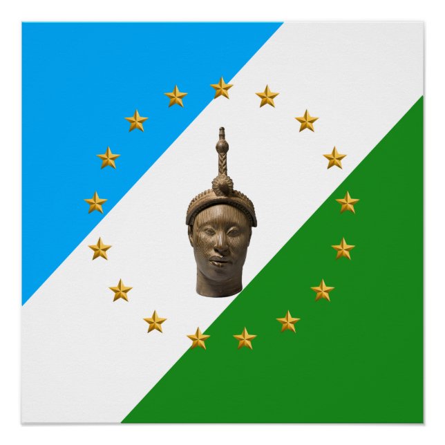 Póster Bandeira da República de Oduduwa | Nação Yoruba (Frente)