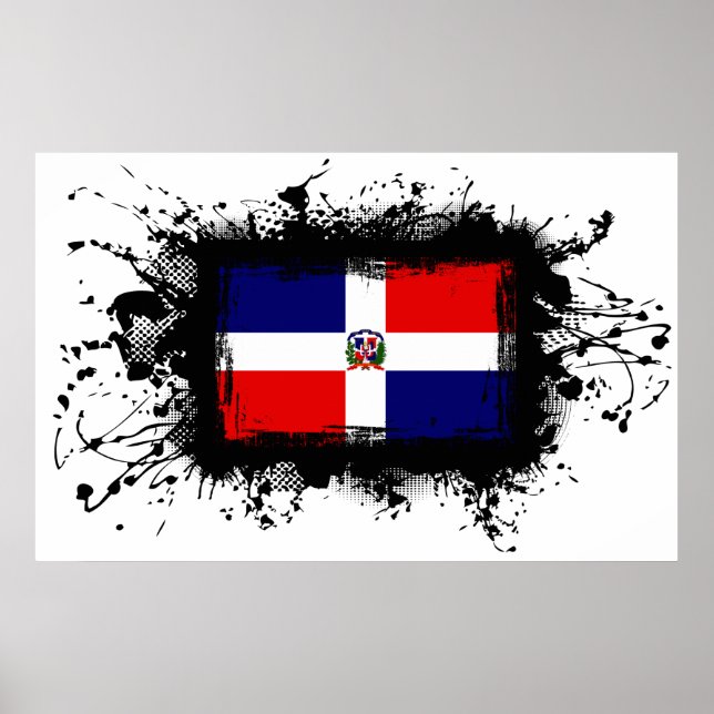 Poster Bandeira da República Dominicana (Frente)