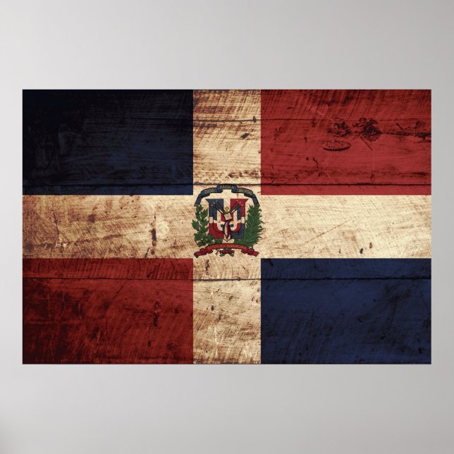 Póster Bandeira da República Dominicana no Velho Grão de  (Frente)