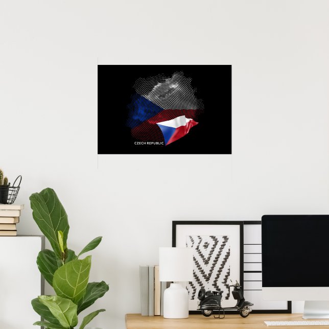 Poster bandeira da República Tcheca (Escritório em casa)