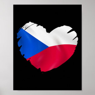 Poster Bandeira da República Tcheca em forma de coração R