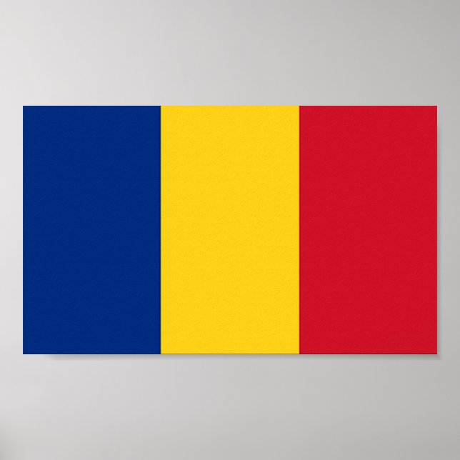 Póster Bandeira da Romênia (Frente)