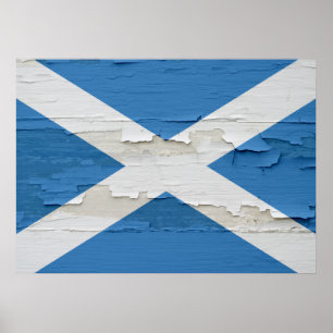 Póster Bandeira da Scotland Weathered