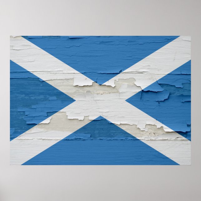 Póster Bandeira da Scotland Weathered (Frente)
