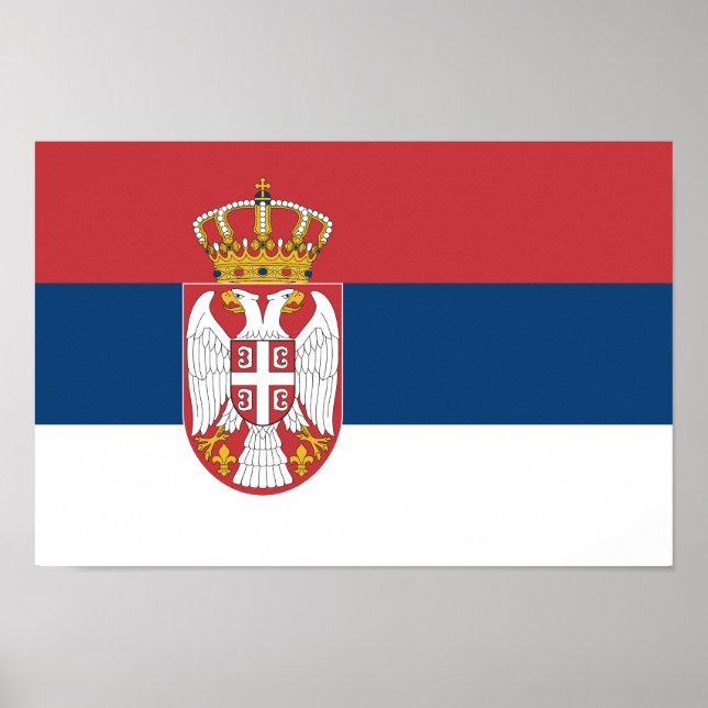 Poster Bandeira da Sérvia (Frente)