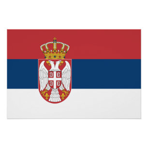 Póster Bandeira da Sérvia