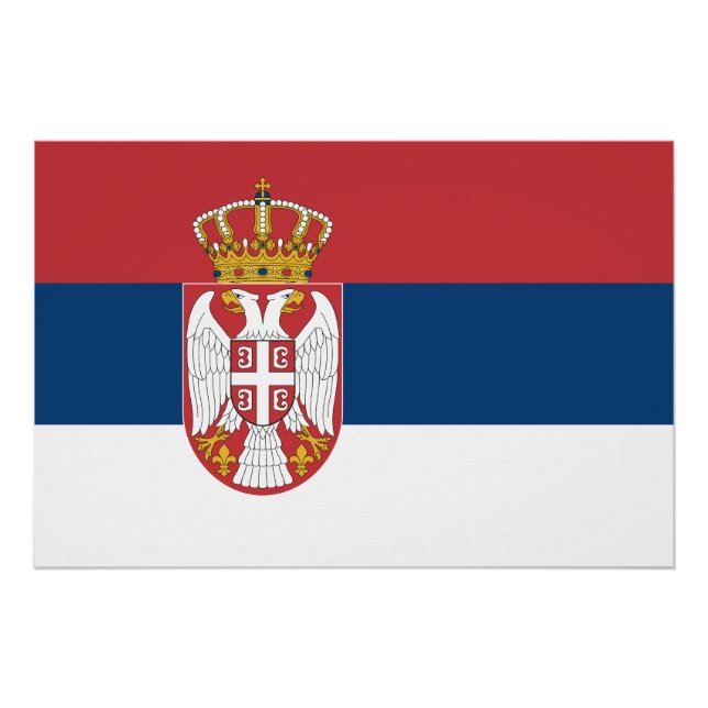 Póster Bandeira da Sérvia (Frente)