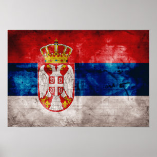 Poster Bandeira da Sérvia Encontrada