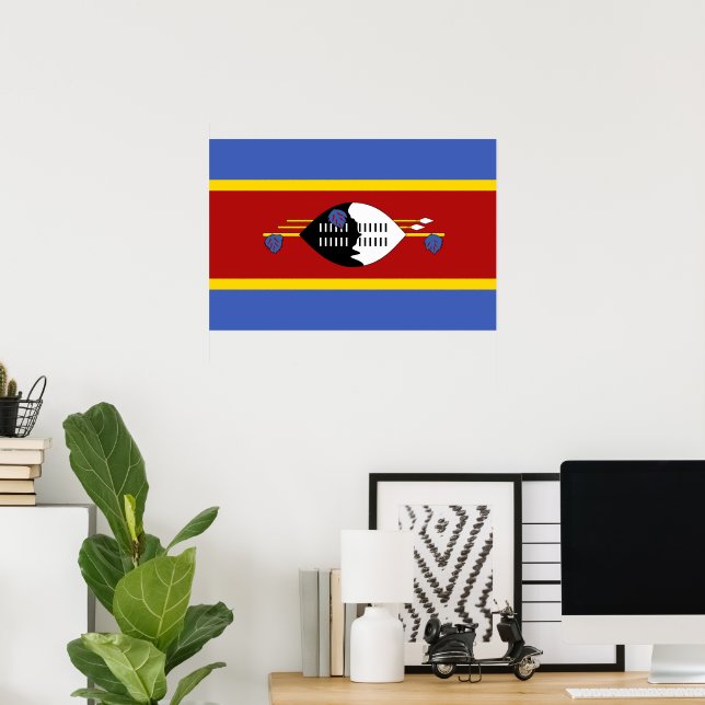 Poster Bandeira da Suazilândia (Escritório em casa)