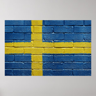Póster Bandeira da suecia