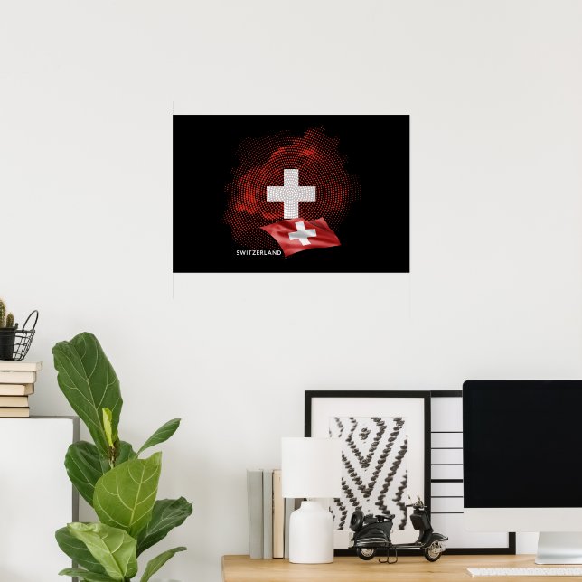 Poster bandeira da Suíça (Escritório em casa)