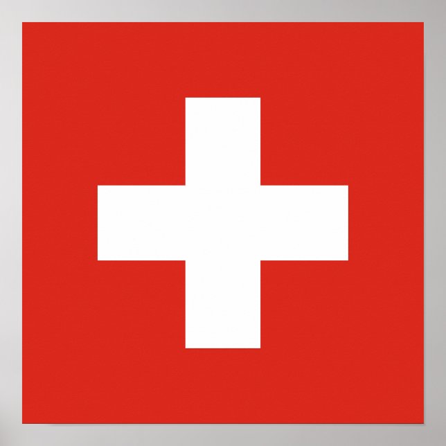 Poster Bandeira da Suíça (Frente)