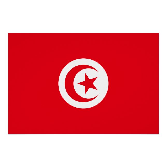 Póster Bandeira da Tunísia (Frente)