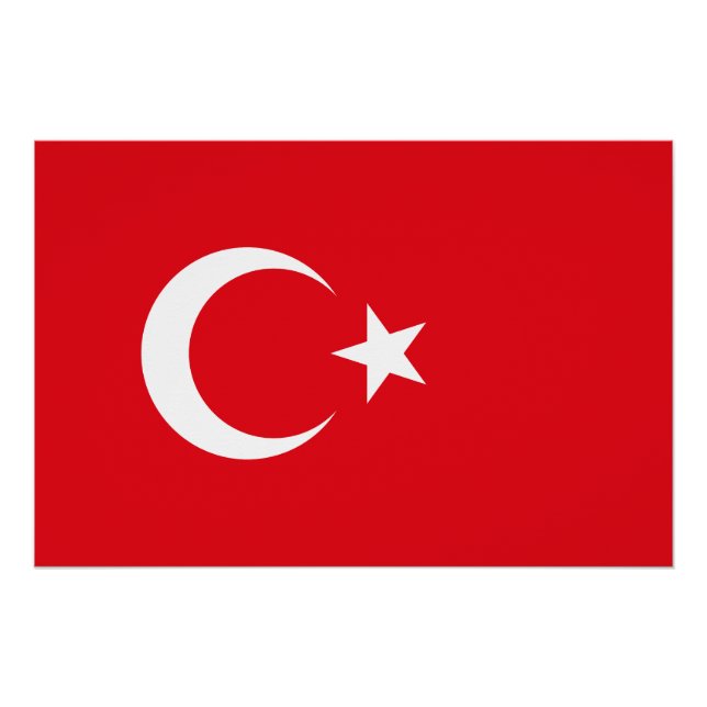 Póster Bandeira da Turquia (Frente)