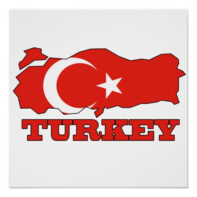 Póster Bandeira da Turquia (Frente)