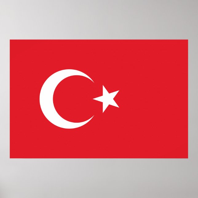 Poster Bandeira da Turquia (Frente)