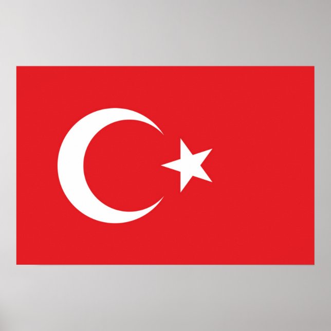 Poster Bandeira da Turquia (Frente)