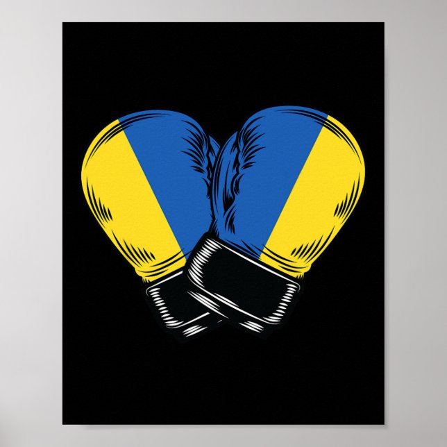 Poster Bandeira da Ucrânia Boxe Boxeador Bandeira Ucrania (Frente)
