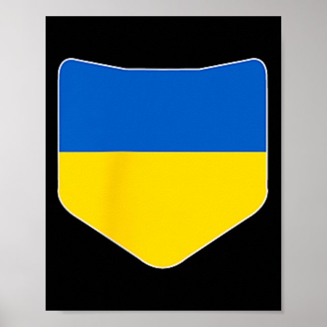 Poster Bandeira da Ucrânia com bolso da bandeira ucranian (Frente)