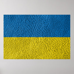 Poster Bandeira da Ucrânia em couro