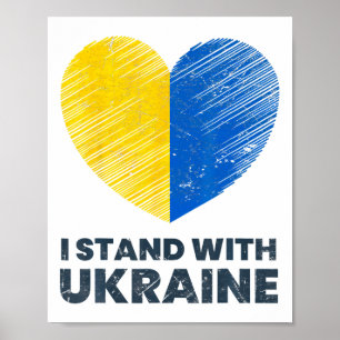 Poster Bandeira da Ucrânia - Eu Apoio a Bandeira da Ucrân