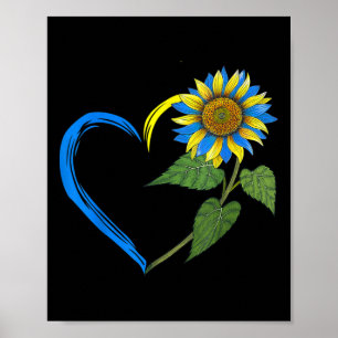 Poster Bandeira da Ucrânia Girassol Vintage Amantes Ucran