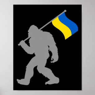 Poster Bandeira da Ucrânia ou bandeira ucraniana na bande
