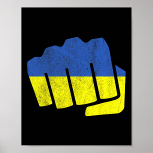 Poster Bandeira da Ucrânia Punho. Permaneça Forte Ucrânia