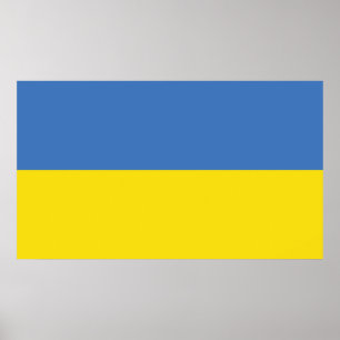 Poster Bandeira da Ucrânia, Ucraniano Слава Україні Slava