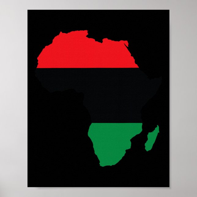 Poster Bandeira da Unia Pan-Africana Mapa Continente Hist (Frente)