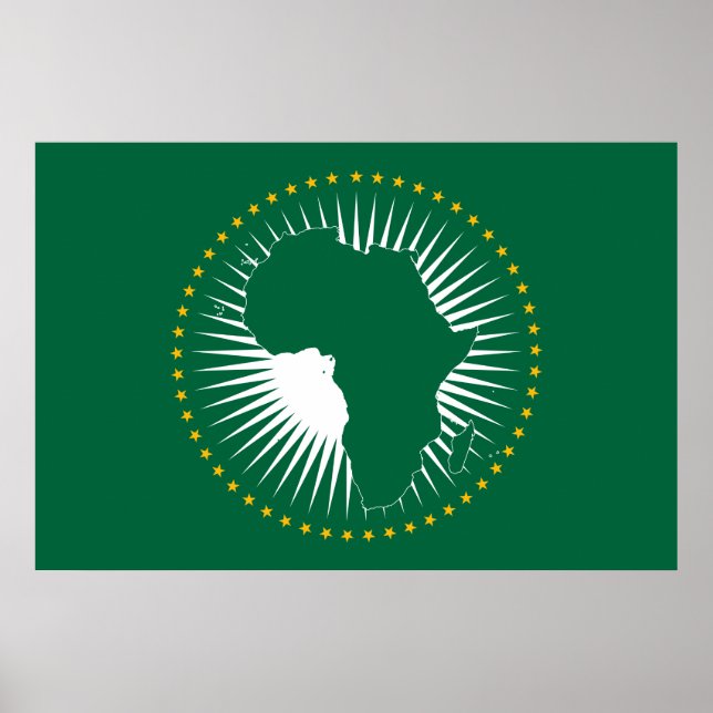 Poster Bandeira da União Africana (África) (Panáfrica) (Frente)