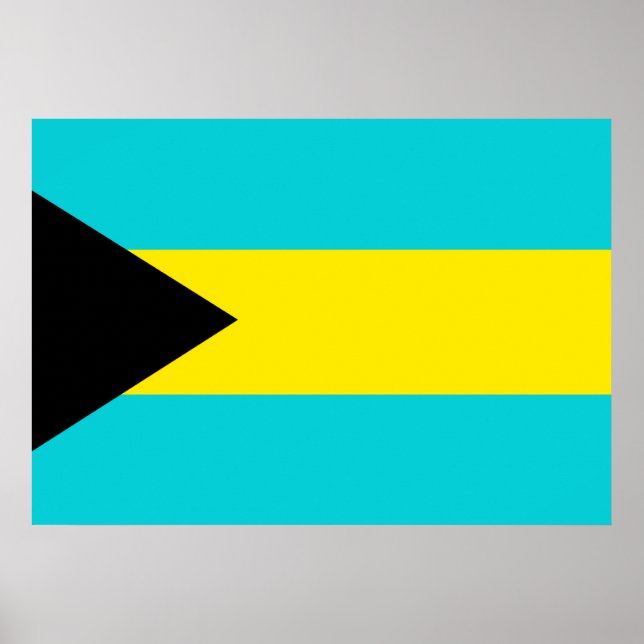 Póster Bandeira das Bahamas (Frente)