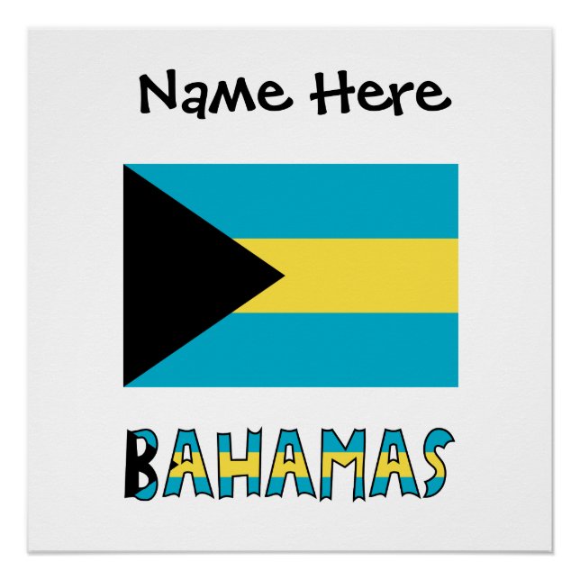 Póster Bandeira das Bahamas Bahamiana  (Frente)