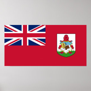 Poster Bandeira das Bermudas Patriótica
