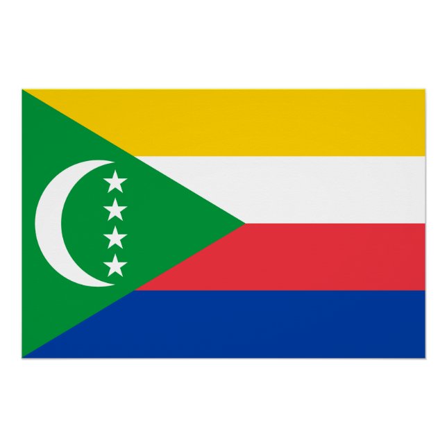 Póster Bandeira das Comores (Frente)