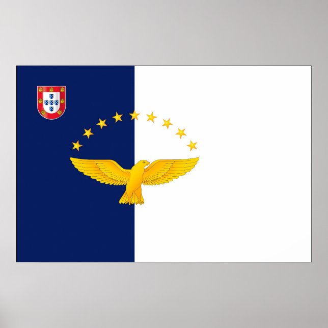Poster Bandeira das ilhas Açores (Frente)