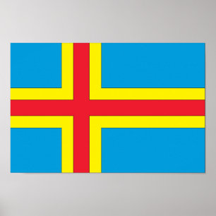 Póster Bandeira das Ilhas Aland