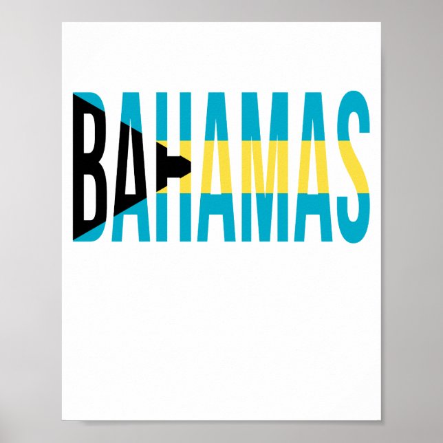 Poster Bandeira das Ilhas Bahamas Vacantes (Frente)
