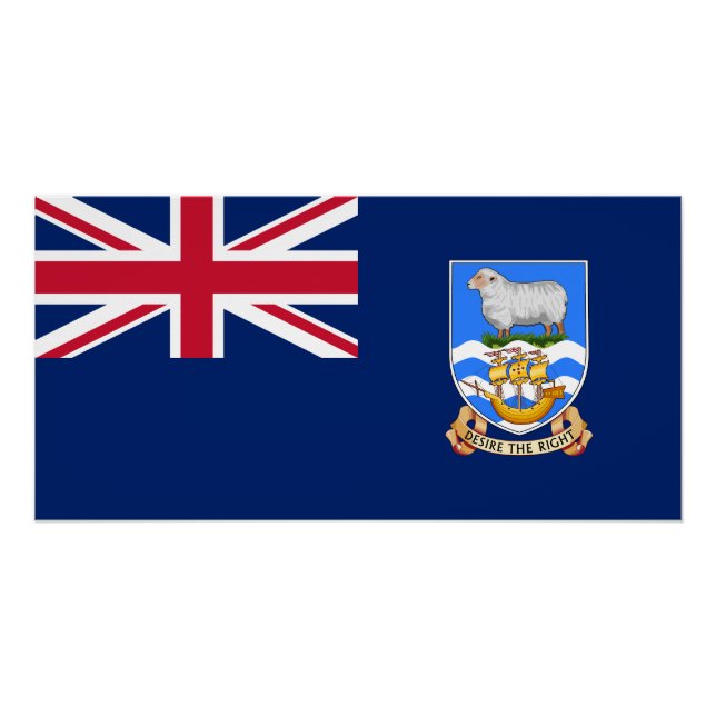 Póster Bandeira das Ilhas Falkland (Frente)