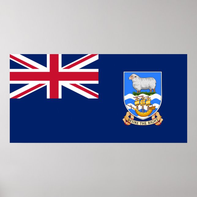 Poster Bandeira das Ilhas Falkland (Território Britânico) (Frente)