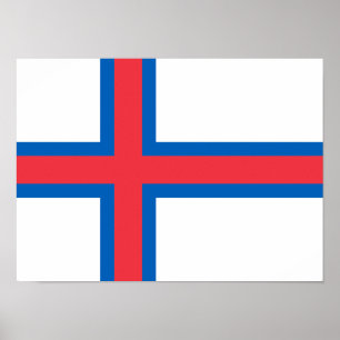 Poster Bandeira das Ilhas Faroé