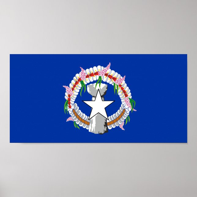 Poster Bandeira das Ilhas Marianas nortes (Frente)