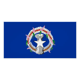 Póster Bandeira das Ilhas Marianas nortes