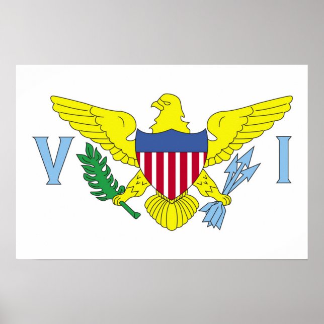 Poster Bandeira das Ilhas Virgens dos Estados Unidos (Frente)