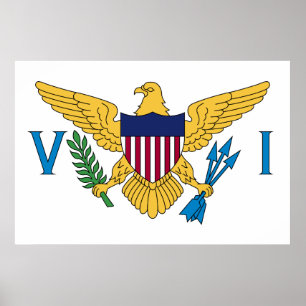 Poster Bandeira das Ilhas Virgens dos EUA