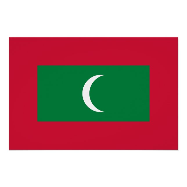 Póster Bandeira das Maldivas (Frente)
