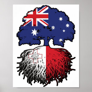 Poster Bandeira das Raízes da Árvore Austraustraliana mal